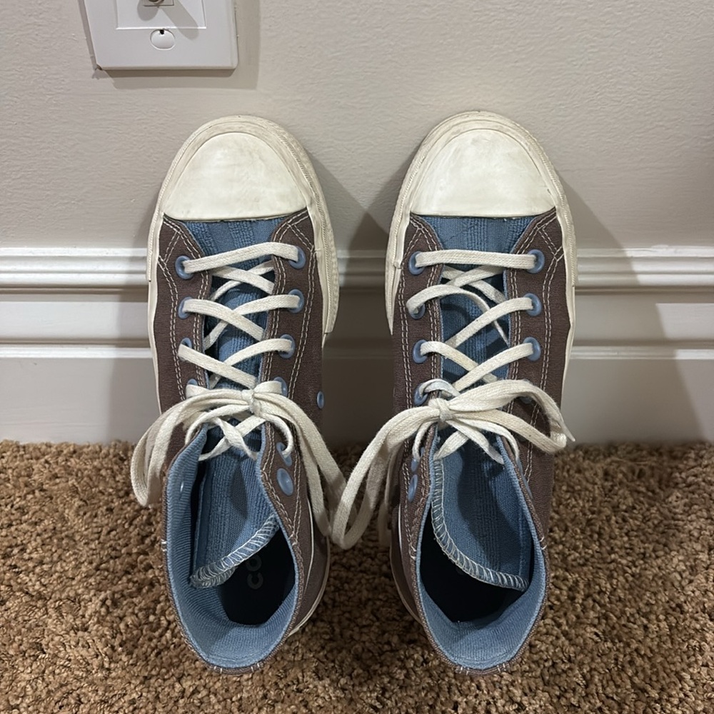 Brown/Blue Platform Converse - image 2